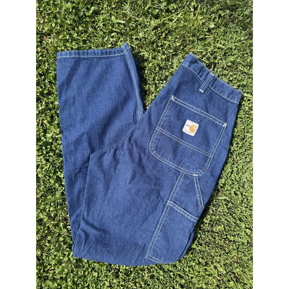 Carhartt FR Jeans Mens 32x32 Blue Medium Wash Relaxed Straight Flame Resistant